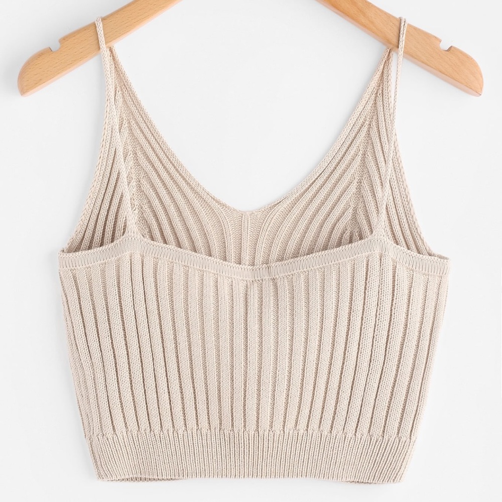 Shein Ribbed Crop Knit Top - Picture 2 of 7
